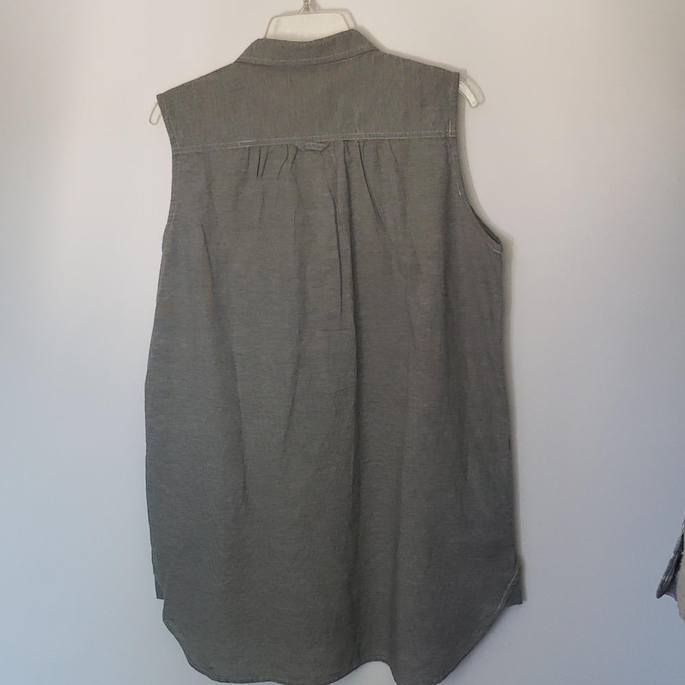 Rustic Ridge sleeveless button down gray long shirt L - Picture 4 of 5